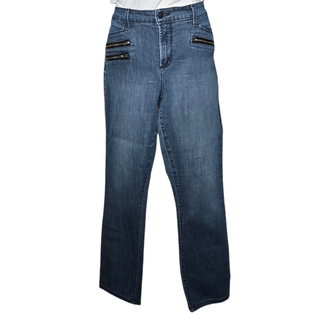 NYDJ Womens Eclectic‎ Ankle Legging Jeans Size 14 Lift Tuck Blue Zipper Pocket